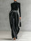 Women's High-Collar Set with Wide Pants in Black