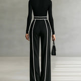 Women's High-Collar Top & Wide-Leg Pants Set, photo 2