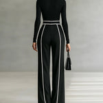 High-Collar Striped Set with Wide Pants, photo 2