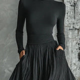 Women's Pleated Skirt & High-Neck Top Set, photo 2