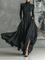 Women's Pleated Skirt & High-Neck Top Set in Black