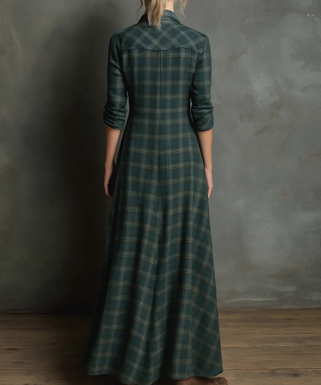 Women's Long Plaid Dress, photo 2