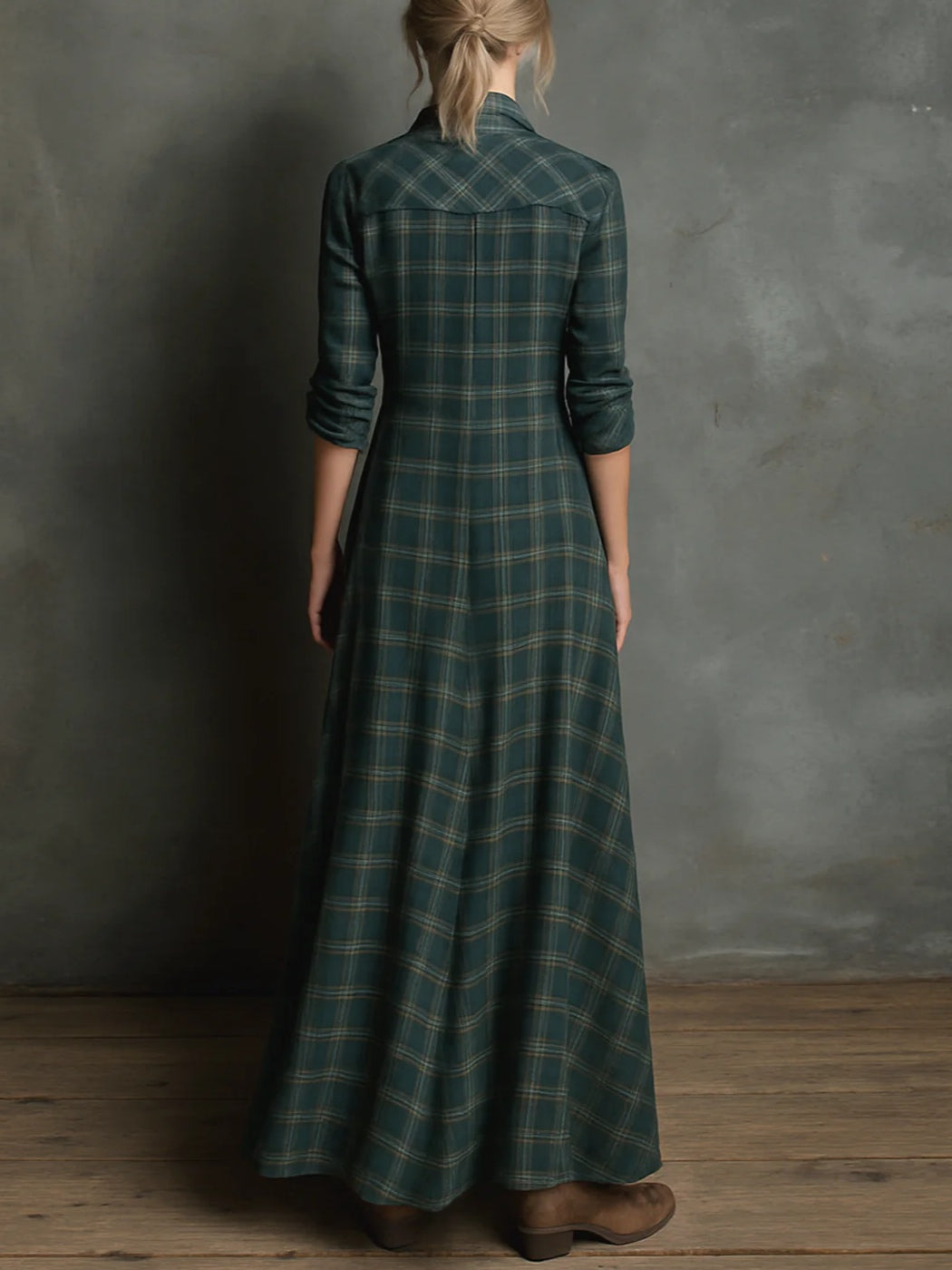 Women's Long Checkered Dress, photo 2