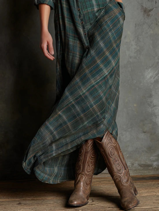 Women's Long Checkered Dress, photo 3