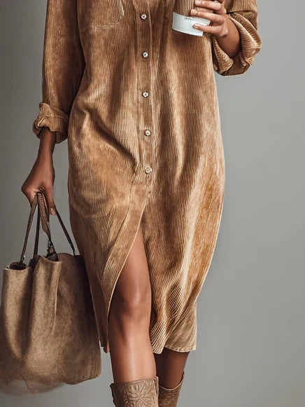Women's Midi Dress in Soft Corduroy, photo 3