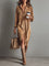 Women's Midi Dress in Soft Corduroy in Brown