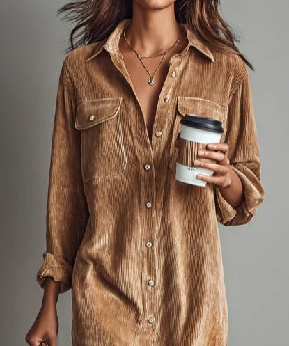 Women's Midi Dress in Soft Corduroy, photo 2