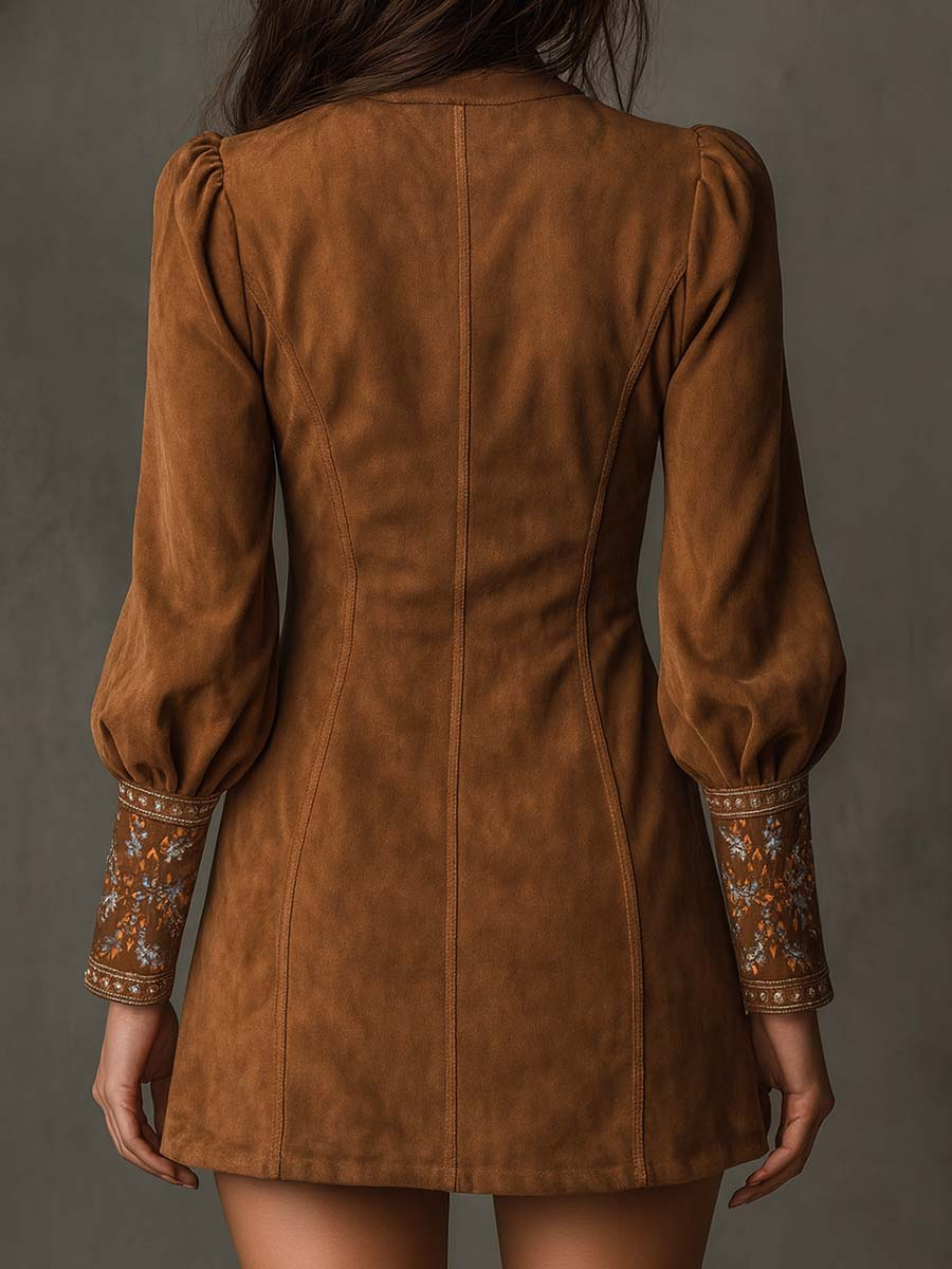 Women's Suede-Effect Short Dress, photo 3