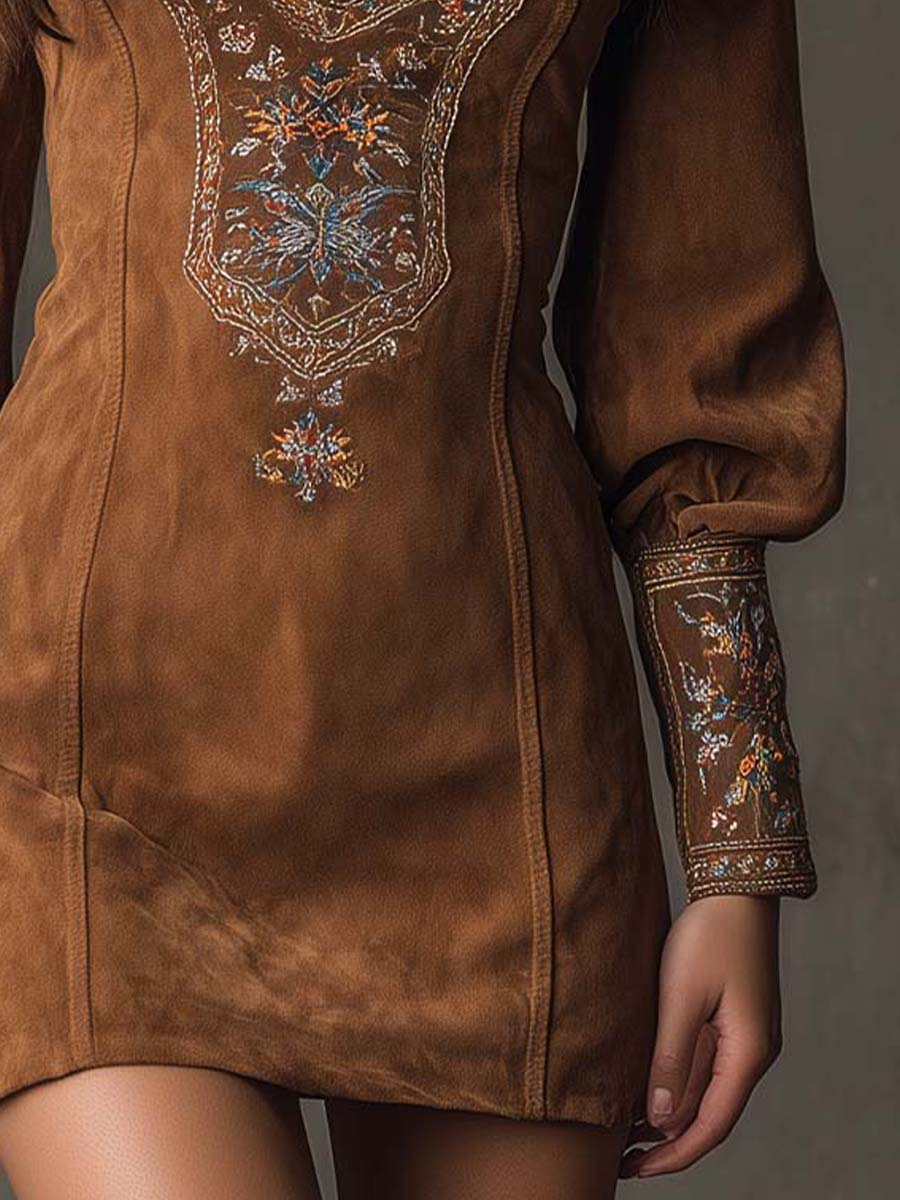 Women's Suede-Effect Short Dress, photo 7
