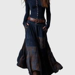Orlix Sophisticated Maxi Dress in Navy Blue