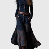 Orlix Sophisticated Maxi Dress in Navy Blue