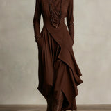 Keirae Elegant Maxi Dress in Brown