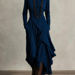 Keirae Elegant Maxi Dress in Navy Blue