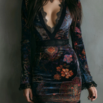 Women's Velvet Floral Mini Dress, photo 2