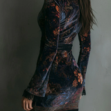 Women's Velvet Floral Mini Dress, photo 4
