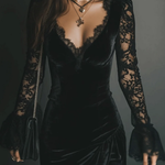 Women's Velvet and Lace Mini Dress, photo 4