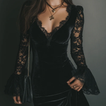Women's Velvet and Lace Mini Dress