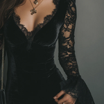 Women's Velvet and Lace Mini Dress, photo 2