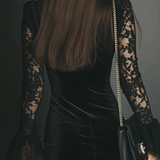 Women's Velvet and Lace Mini Dress, photo 6