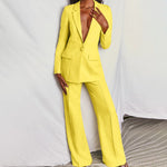 Women's Elegant Blazer and Pants in Yellow