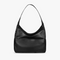 Donna Refined Leather Shoulder Bag in Black