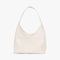 Donna Refined Leather Shoulder Bag in Cream