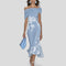 Isabrunel Elegant Midi Dress in Blue