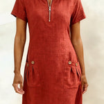 Women's Cotton Dress with Zipper Pocket, photo 2