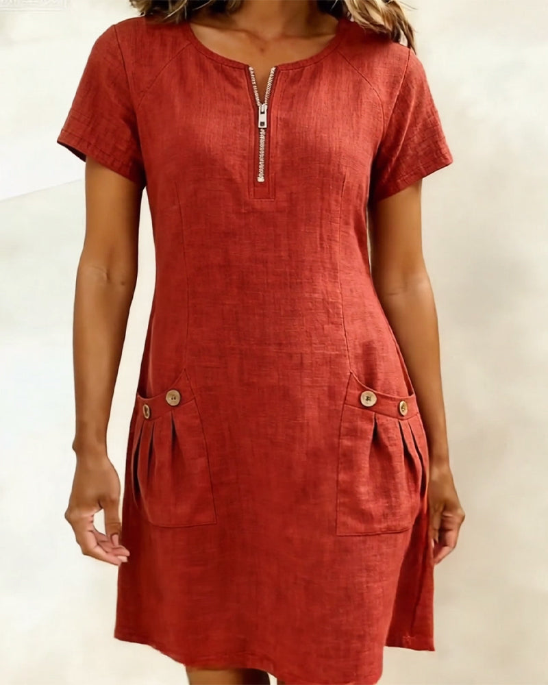 Women's Cotton Dress with Zip Pocket, photo 8