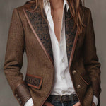 Gisèle | Chevron Print Panel Blazer