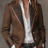 Gisèle | Chevron Print Panel Blazer