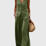 Mabel Elegant Two-Piece Set in Dark Green
