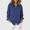Women's Loose-Fit Collared Blouse in Dark Blue