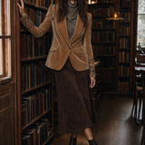 Polyester velvet Embroidered Blazer With Bohemian Detailing