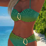 Halter Neck Leopard Print Gradient Swimsuit, photo 6