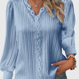 Women's Elegant Pullover Blouse in Blue