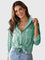Women's Collared Neck Shirt in Mid Green