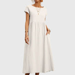 Women's Casual Pocket Dress in White