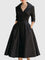 Yan Elegant Midi Dress in Black