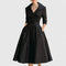 Women's Elegant Fluid Midi Dress in Black