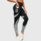 High-Waisted Leopard Print Workout Pants in White