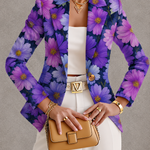 Women's Purple Floral Blazer in Purple Multicolor