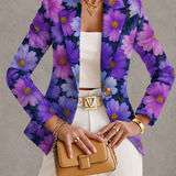 Women's Purple Floral Blazer in Purple Multicolor