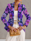 Women's Purple Floral Blazer in Purple Multicolor