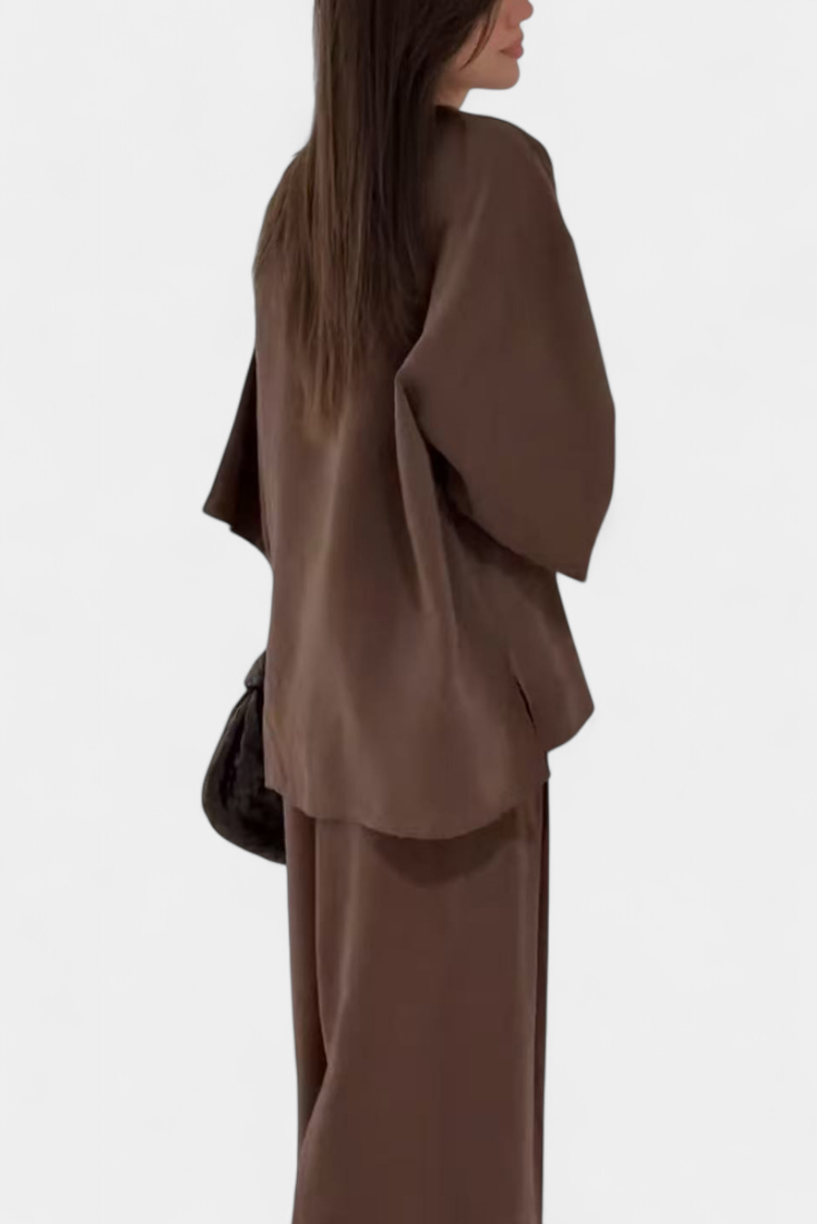 V-Neck Top with Straight-Leg Pants Set, photo 3