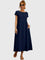 Women's Casual Pocket Dress in Navy blue
