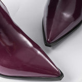 Pleated Faux Leather Pointed Toe Boots, photo 4