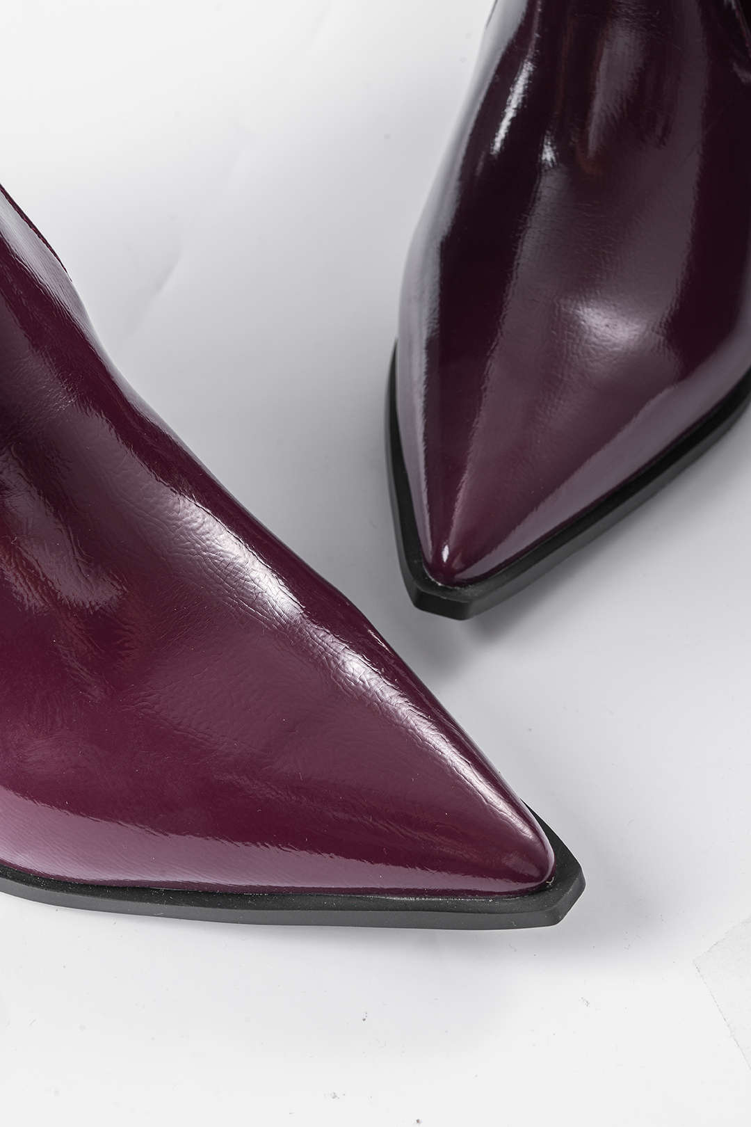 Pleated Faux Leather Pointed Toe Boots, photo 4