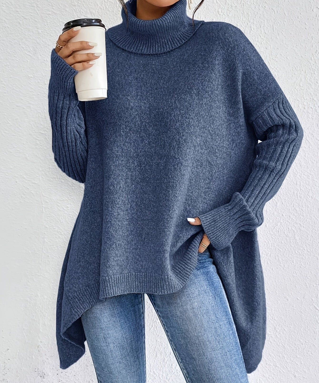 Audrey Cozy Sweater in Navy Blue