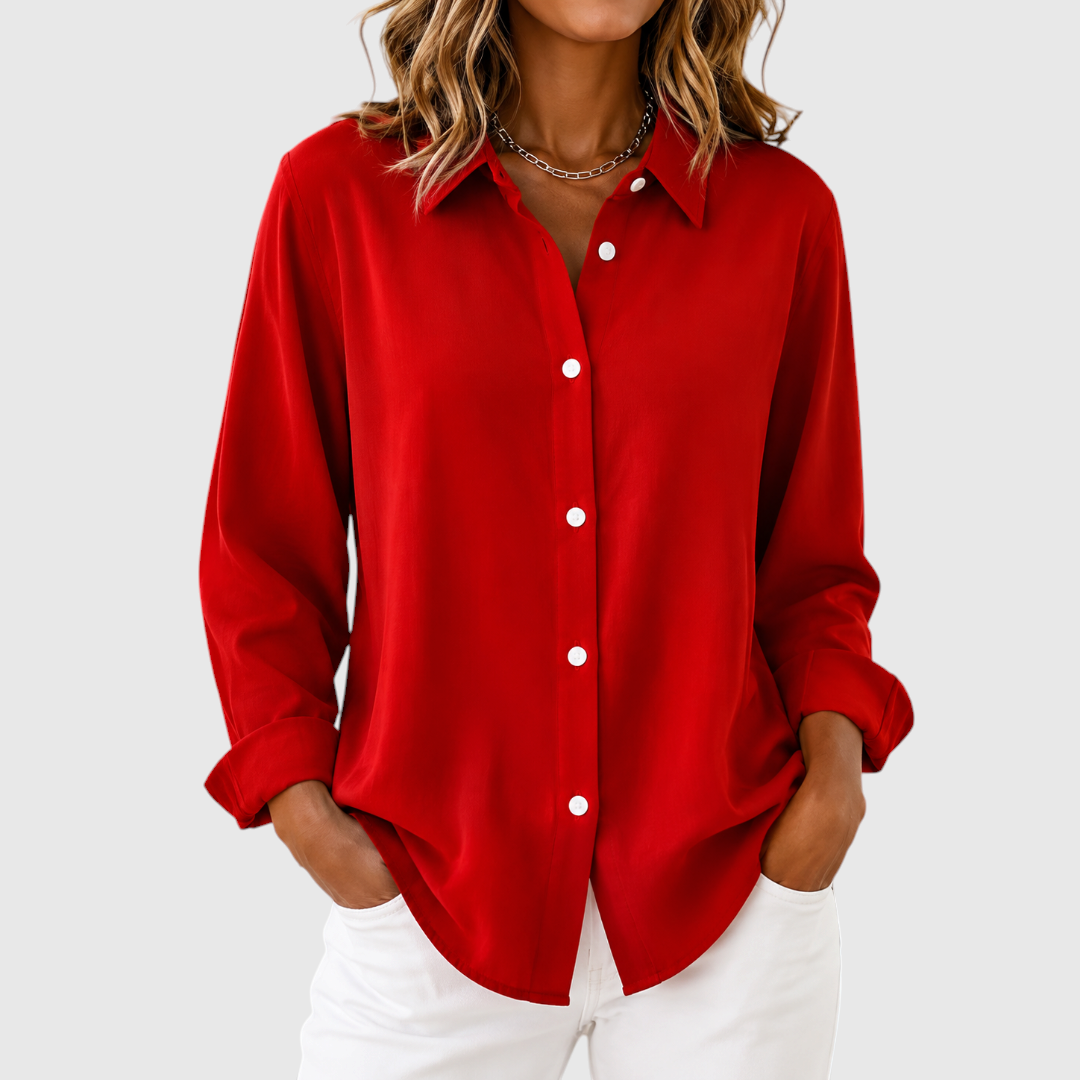 Women's Elegant Collared Button-Down Blouse, photo 2